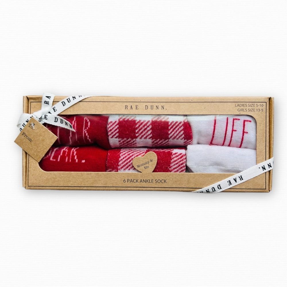 Rae Dunn Mommy & Me Ankle Socks 6 Pack New NIB NWT